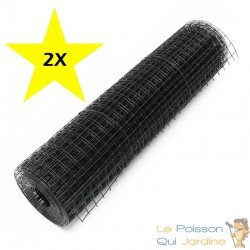 2 rouleaux : 25 m De Grillage À Poules Noir 19 mm 100 cm de haut Pour Clapier, Poulailler, Volière