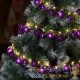 Lot de 2 : Guirlande de Noël Boules et LED sapin 2m VIOLET