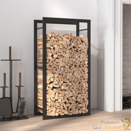 Support bois de chauffage minimal de design d'intérieur moderne en acier
