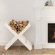 Porte Bûches intérieur en X Blanc 48cm de hauteur . Idéal rangement bois de chauffage