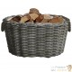 Panier Porte Bûches Gris 60 cm de long Idéal rangement bois de chauffage