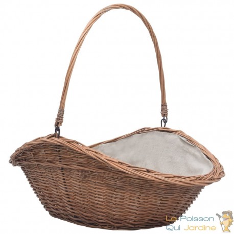 Panier Porte Bûches à anse 60 cm de long Idéal rangement bois de chauffage