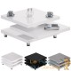 Table Basse de Salon 3 Niveaux pivotant Blanc 60 cm