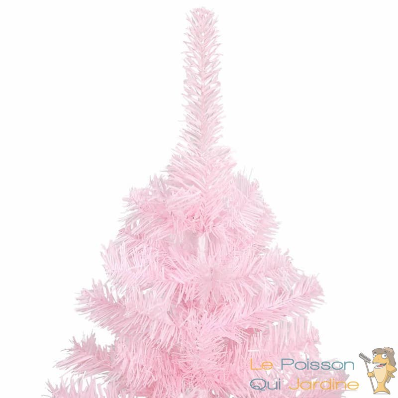 Sapin de Noël Rose artificiel 210 X 120 cm et pied support pour un Noël original. - Le Poisson 