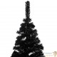 Sapin de Noël Noir artificiel 120 X 65 cm et pied support pour un Noël original.