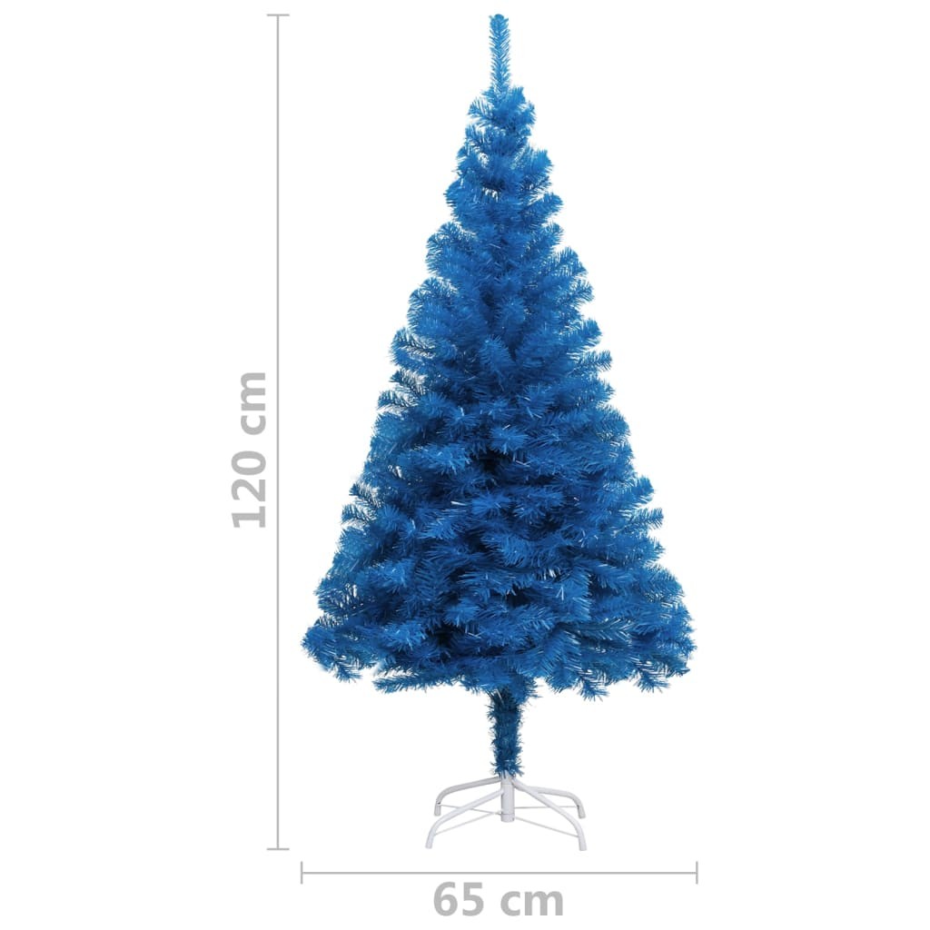 Sapin de Noël Bleu Artificiel 120 X 65 cm et pied support pour un Noël original.