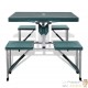 Ensemble Table de Camping avec 4 Chaises Pliantes Vert