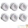 Ensemble de 6 Spots encastrables LED Pour plafond Blanc de 5W