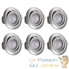 Ensemble de 6 Spots encastrables LED Pour plafond Argent de 5W