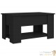 Table Basse Salon. Noir. Plateau Relevable. Grand Espace de Rangement