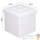 Pouf Avec Rangement Blanc pour salon ou chambres. Simili