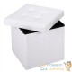 Pouf Avec Rangement Blanc pour salon ou chambres. Simili