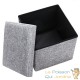 Pouf Avec Rangement Tissu Gris Clair pour salon ou chambres.