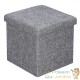 Pouf Avec Rangement Tissu Gris Clair pour salon ou chambres.