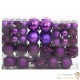 111 Boules de Noël Couleur Violet + étoiles + flèche pour sapin de Noël