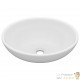 Lot de 2 Vasques de Salle de Bain Ovale. Blanc Mat. Lavabo moderne SANS Mitigeur