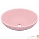 Vasque de Salle de Bain Ovale. Rose Mat. Lavabo moderne SANS Mitigeur