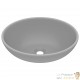 Lot de 2 Vasques de Salle de Bain Ovale. Gris Mat. Lavabo moderne SANS Mitigeur