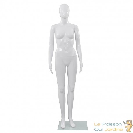 Mannequin Femme Blanc Brillant. Idéal pour la couture, magasins de vêtements, décoration intérieure