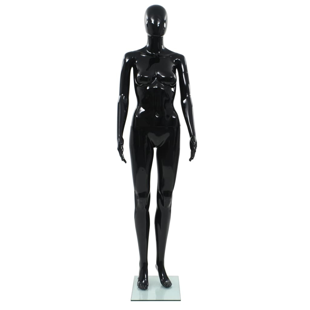 Mannequin Femme Noir Brillant. Idéal pour la couture, magasins de vêtements, décoration intérieure