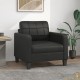 Fauteuil de Salon en Similicuir Noir. Avec Pied en bois. Confort et qualité