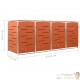 Cache 4 Poubelles Moderne Orange 115 cm de hauteur. Idéal container sur roulette