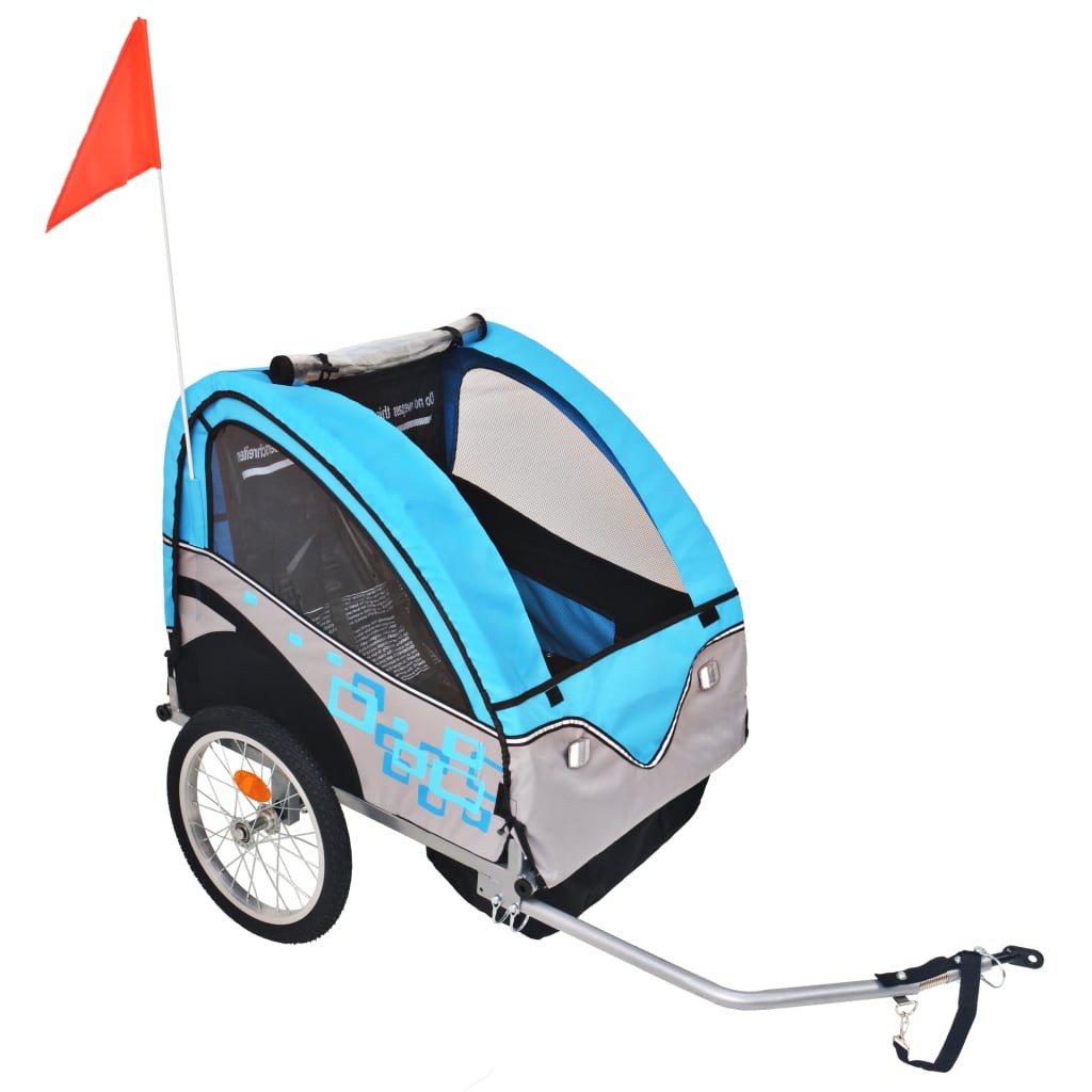 Remorque Vélo Turquoise pour enfants à attacher à un vélo. Robustes, maximum pour 30 kg