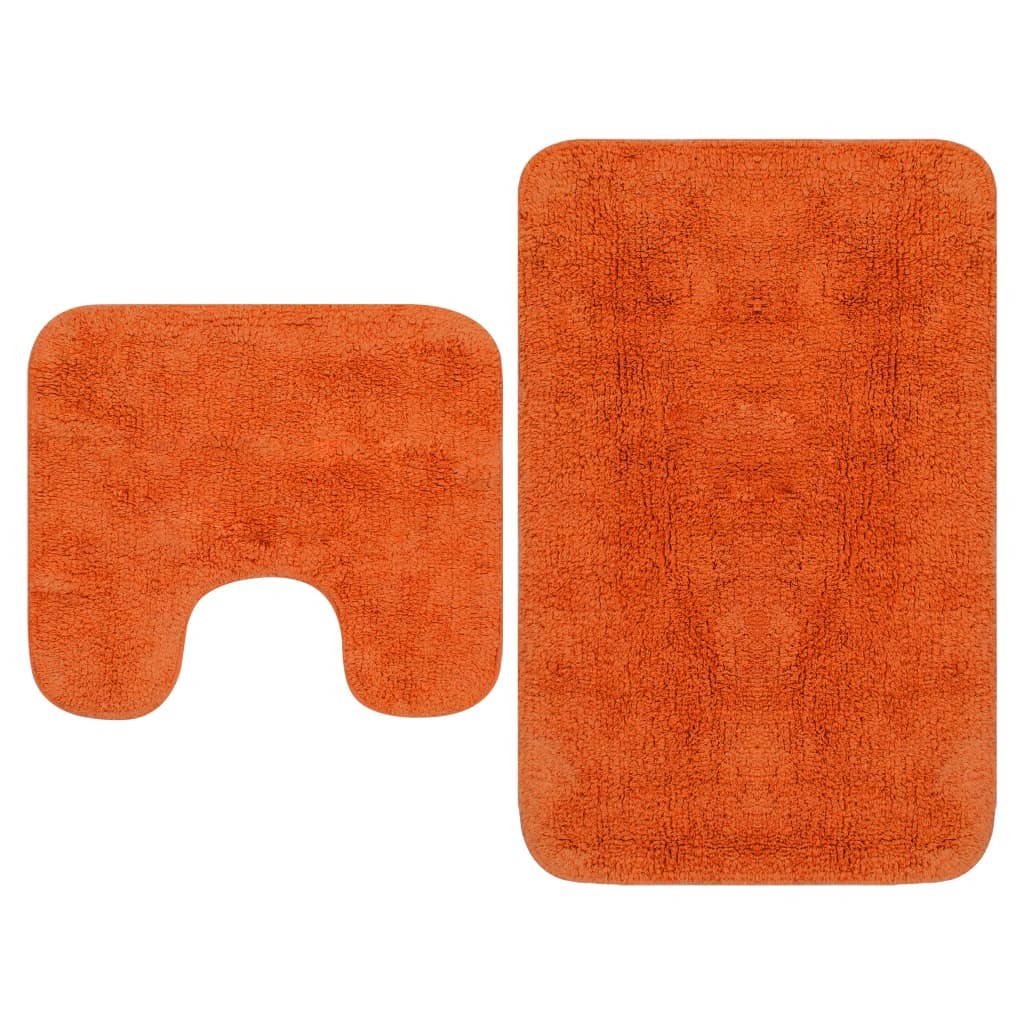 Tapis de salle de bain Orange + Tapis de WC - Toilettes