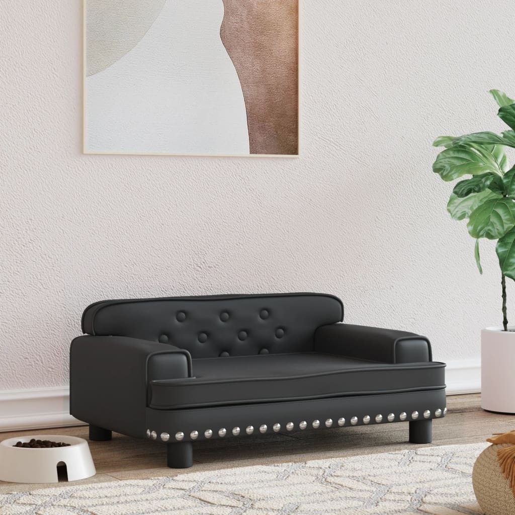 Canapé Lit pour chien. Sofa noir 70 x 45 x 30 cm similicuir