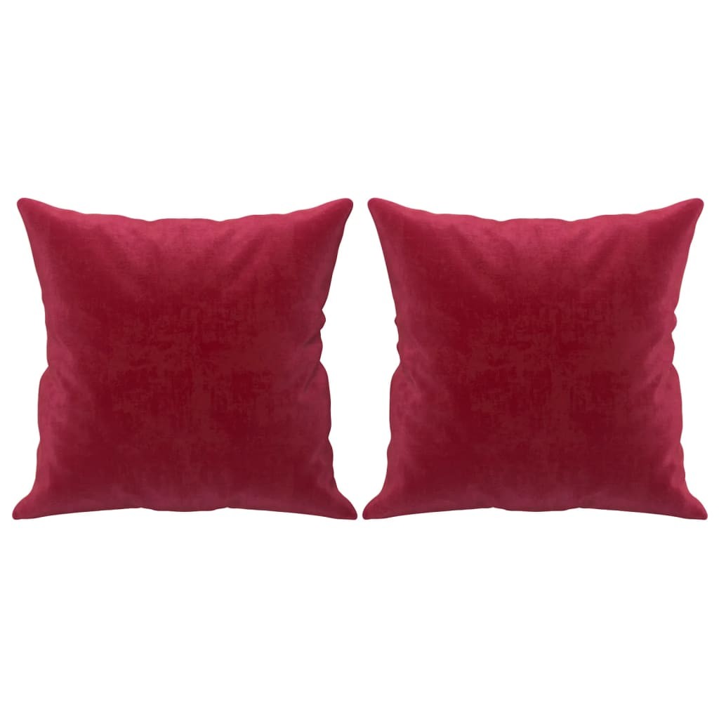 2 Coussins décoratifs Rouge 40 x 40 cm En Velours. Idéal Salon, Sofa et Canapé