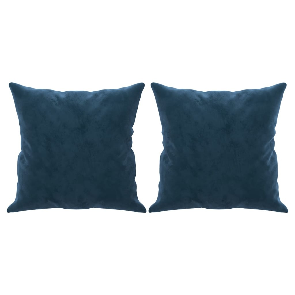 2 Coussins décoratifs Bleu 40 x 40 cm En Velours. Idéal Salon, Sofa et Canapé