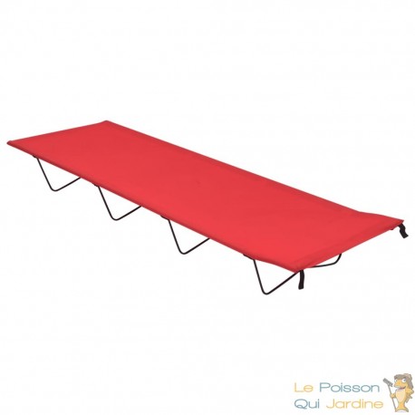 Lit de Camp Rouge 180 cm de long. Ideal camping, caravaning, vanlife, expédition