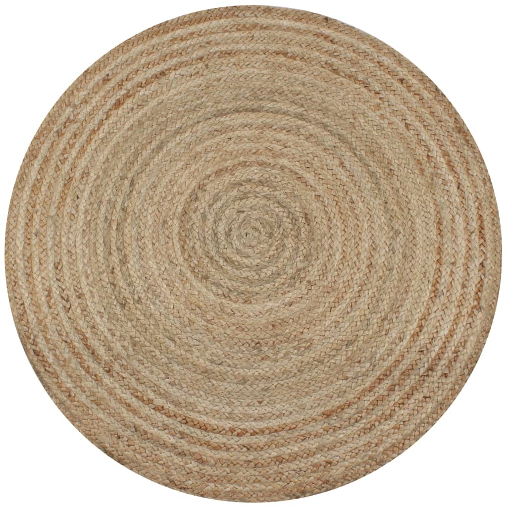 Tapis Rond en Jute Tressé 120 cm de Diamètre. Élégant et éco responsable