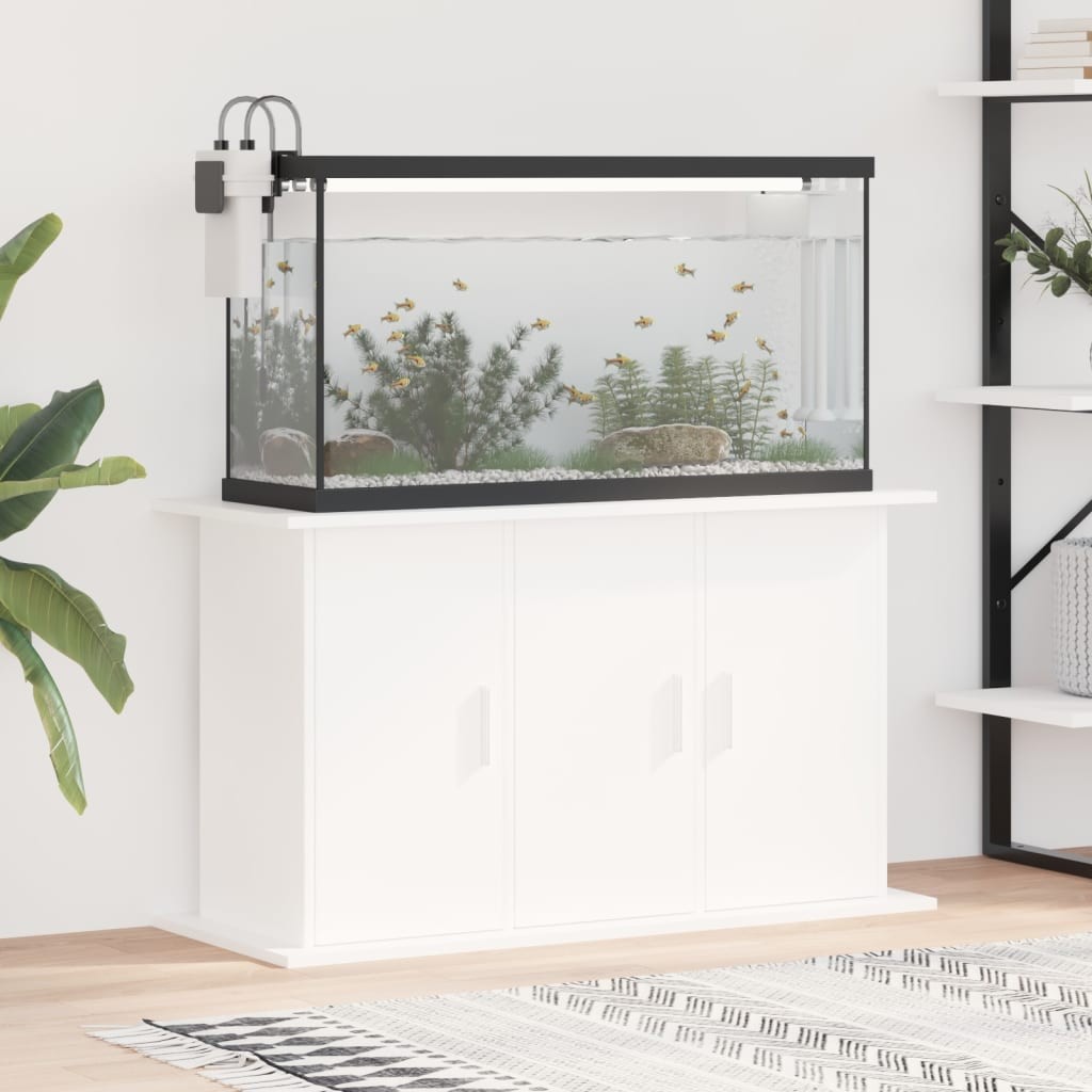 Meuble Blanc Pour aquariums de 100 X 40 cm. 3 Portes Support solide et stable pour aquariums