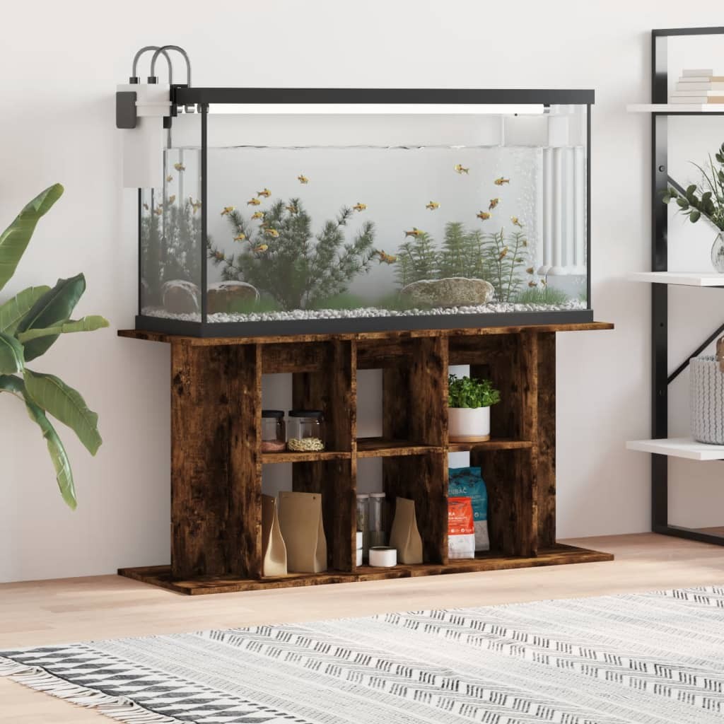 Meuble Aquariums Support Chêne Foncé 120 X 40 cm. 1 étagère Support solide et stable pour aquariums