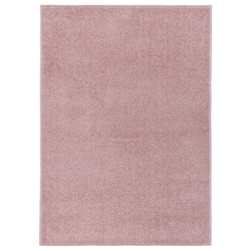 Tapis Salon Poils Courts. Rose. 120 X 170. Design, Chaud & Confortable