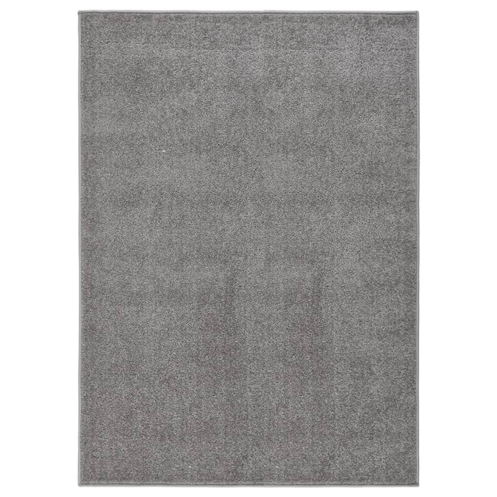 Tapis Salon Poils Courts. Gris. 140 X 200. Design, Chaud & Confortable