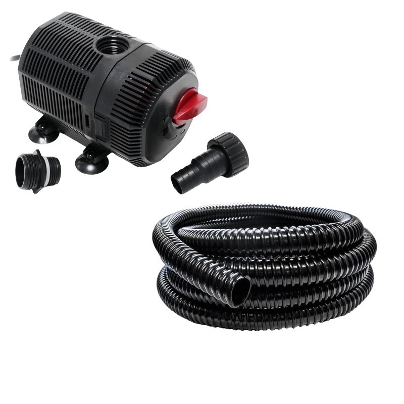 Pompe bassin de jardin efficace 2700 l/h 45W. + 5 m de tuyau 25mm Pour Bassins de max. 3000 l