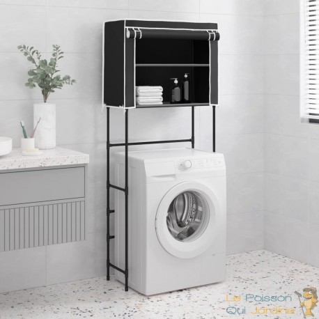 Étagère de rangement à placer au dessus du lave linge Noir