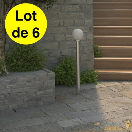 Lot de 6 Lampadaires de jardin : 110 cm de hauteur. décoration de jardin lumineuse et distinguée