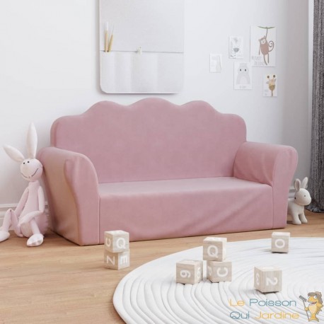 Canapé en mousse pour chambre enfant. Rose. De qualité et Très confortable