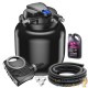 Kit Filtration Bassins De jardin, Sous Pression, UV 55W, + Bactéries 2500 ml Jusqu'à 100000 Litres