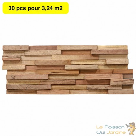 30 Panneaux Parement Mural en Bois. 3,24 m² Effet 3D. Décoration intérieure