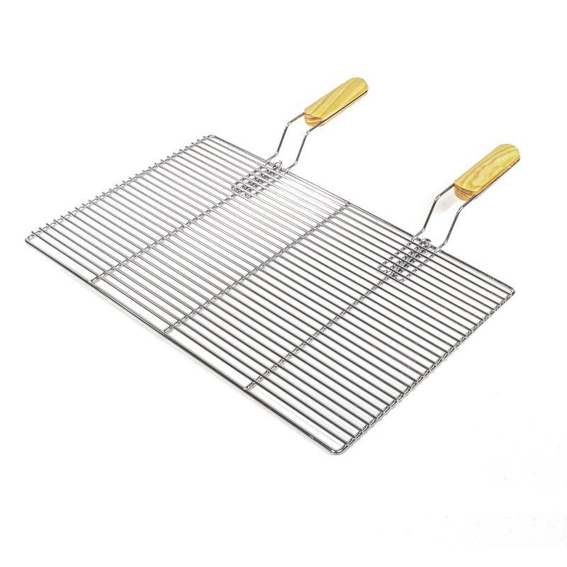 Grille De Barbecue + Poignées, Rectangulaire, Acier Inoxydable, 67 X 40cm