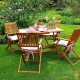 Salla à manger de jardin Bois 4 chaises et table de 120 cm