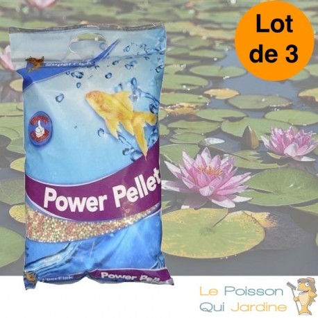 lot de 3 Nourritures Mix en granulés 15 L pour kois et poissons de bassin et d'étangs 