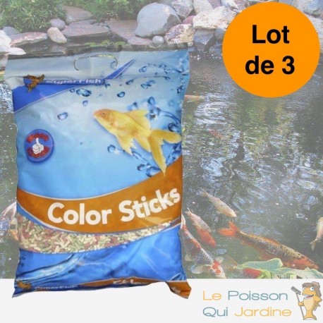 3 Nourritures Mix En Sticks 15 L Pour Kois : Bassin Et D'Étangs