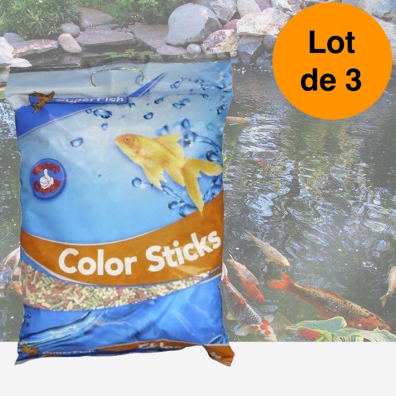 3 Sacs de Nourriture Mix En Stick 15 L Pour Kois : Bassin Et D'Étangs