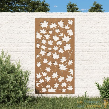 Plaque Tableau Décoration Murale Jardin : Feuilles d'érable. En Corten