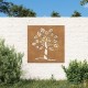 Plaque Tableau Décoration Murale Jardin 55 cm de long: Arbre 2 En Corten